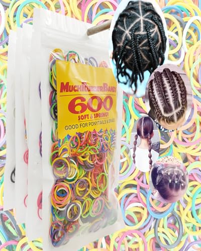 600 Count Mini Rubber Bands for Hair Ties - Soft Elastic Ponytail Holders