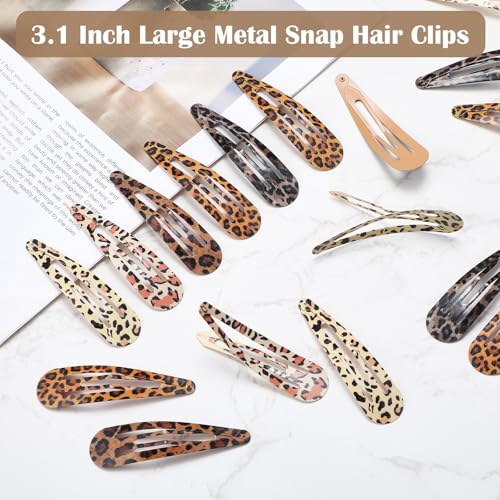 30 Pack Metal Snap Hair Clips 3.1 Inch Large Barrettes