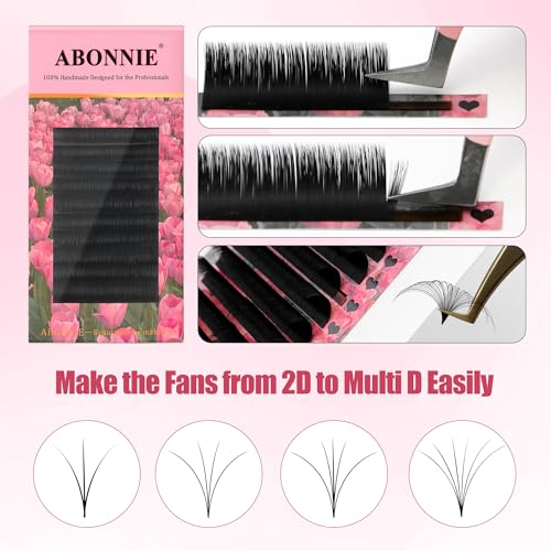 ABONNIE Easy Fan Lash Extensions D Curl 0.07 14mm