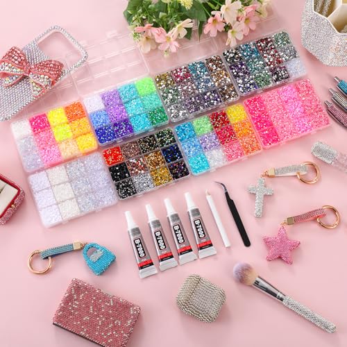 72000PCS Bedazzling Kit, 3mm Flatback Resin Rhinestones, 8 Boxes