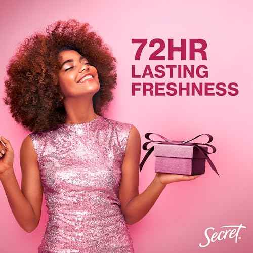 Secret Fresh Antiperspirant Deodorant for Women, 72hr Breathable Odor Protection with Pro-Hyaluronic Acid, Holiday Invisible Solid, Champagne Blush with Berries, Sugared Rim & Rose Petals Scent, 2.6oz