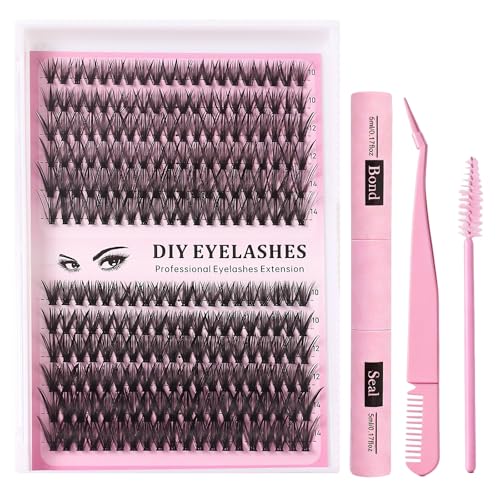 Lash Clusters Kit 280pcs 30D+40D D Curl 10-14MM with Glue & Tools
