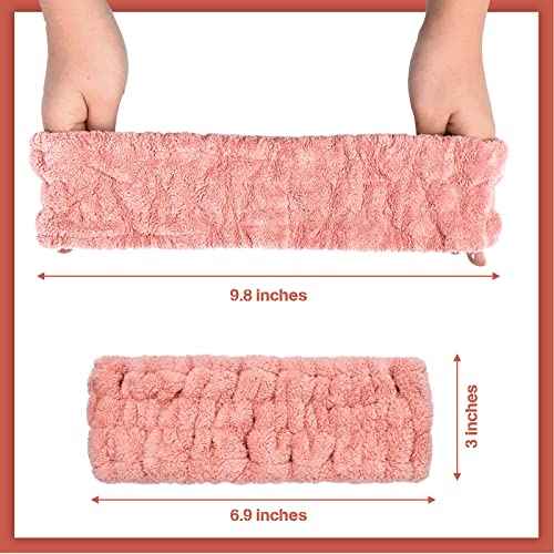 Chuangdi 3 Pieces Spa Headband for Women Facial Makeup Headband Soft Terry Cloth Hairband for Washing Face Mask Spa Shower Gifts(Pink, Gray, Dark Brown)