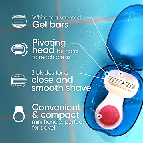 Gillette Venus Travel Women's Razor with 3 ComfortGlide Blades & Case