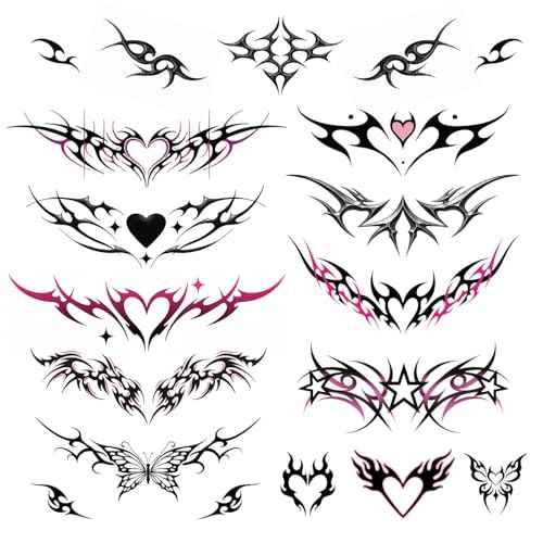 Tramp Stamp Temporary Tattoos | Y2K Edgy Cybersigilism | Realistic Waterproof Fake Tats | Festival, Bachelorette, Halloween, Birthday Favors, Accessories