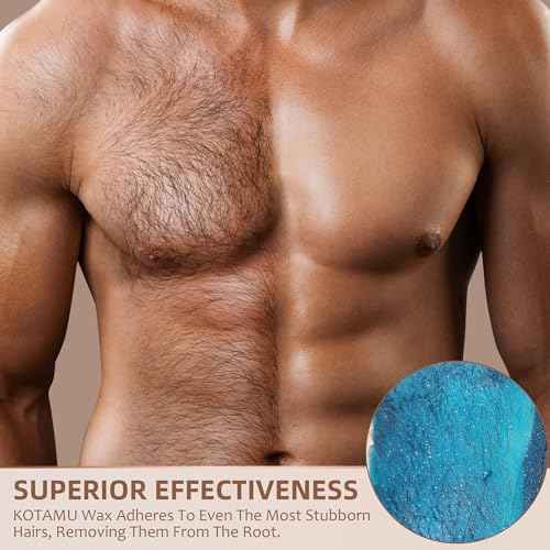 KOTAMU Wax Beads, 2.5lb Hard Wax for Bikini Brazilian Sensitive Skin Facial Leg Body Waxing, Professional Waxing Beads Target Coarse Hair Removal, Blue Wax Beans for Women Men at Home & Salon Use