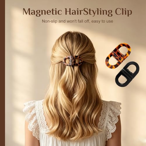 Magnetic Hair Clips for Women - 2-in-1 No-Crease Design