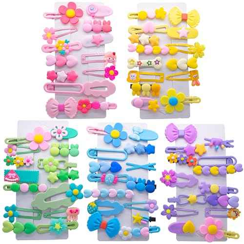 70PCS Hair Accessories for Girls Little Girl Hair Clips Barrettes for Baby Toddler Teens Women Kids Cute Candy Colorful Flower Gift for 6-18 Ages (Girls Hair Accessories)