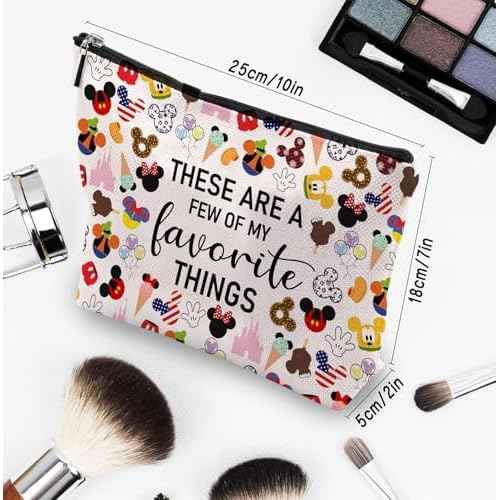 Vacation Trip Gift Fairytale Fans Makeup Cosmetic Bag Mouse Family Trip Snacks Makeup Bag Magic Kingdom Gift Mouse Favorite Things Zipper Pouch