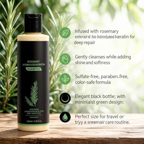 Rosemary Keratin Shampoo & Conditioner Set, 100ml | Hair Growth