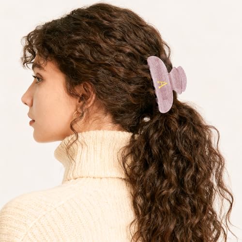 Personalized Initial Hair Clip - Glitter Acrylic Claw for Women & Teens