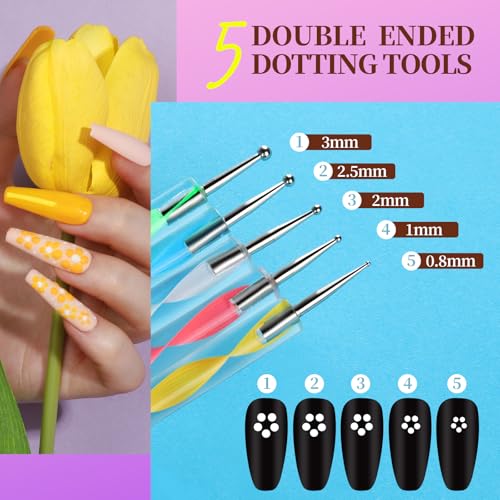 Teenitor Nail Art Kit with Brushes Rhinestones Foil & Stickers for Manicure
