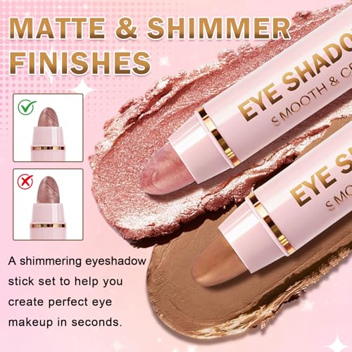 8-Piece Cream Eyeshadow Stick Set with Brush