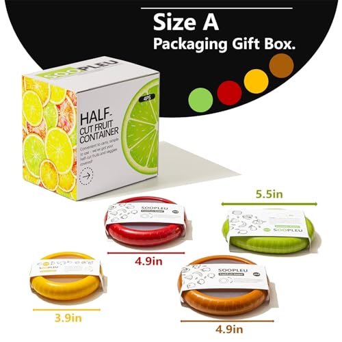 SOOPLEU Avocado Saver & Onion Storage Containers, 4-Piece Silicone Set