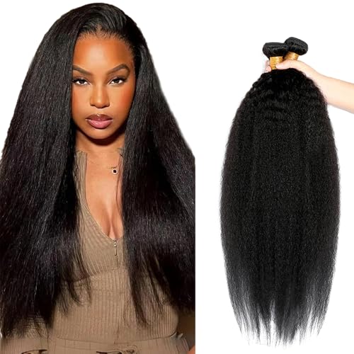 Virgin Hair Bundles Kinky Straight 30/32/34 inch #1B