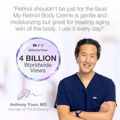 YOUN Beauty Retinol Body Creme by Dr. Anthony Youn | Firming & Hydrating Retinol Lotion for Body with Vitamin E, B5, Shea Butter, Sunflower & Coconut Oil | Smooths, Moisturizes & Renews Skin Texture