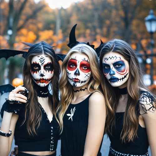 Clown White Face Paint Stick, Portable Eye Black Stick for Sports, Full-coverage Cream Face Paint for Halloween SFX Makeup Cosplay Joker Costume Parties, Cream Grease Sticks