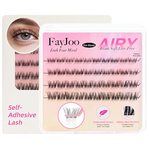 Wispy Self Adhesive Eyelash Clusters - C Curl 8-16mm