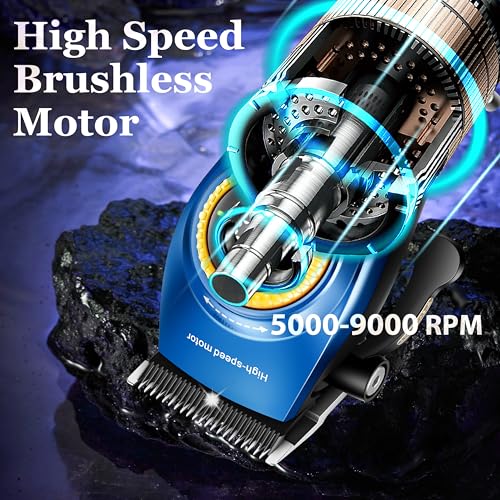 KEMEI 2242 Cordless Hair Clipper with LED Display & 6 Combs