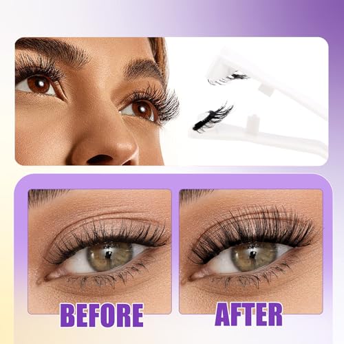 Magnetic Eyelashes with Applicator No Glue Reusable Magnetic Lashes Natural Lightweight Soft Magnetic Eyelash Wispy Easy to Use,2 Pairs of 2 Styles by Wendy Lashes(KS02/XM1)