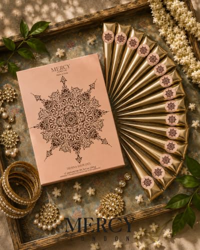 Henna Cones by MERCY LONDON – 12 Pre-Mixed Natural Hair Color