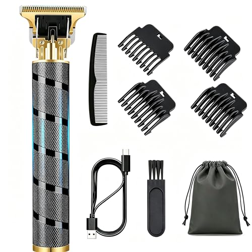 Cordless Hair Clipper & Beard Trimmer with T-Blade & 4 Guide Combs