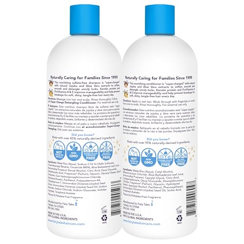 Fairy Tales Tangle Tamer Detangling Shampoo and Conditioner for Kids - Ultra Moisturizing and Anti Frizz Protection - Paraben Free, Sulfate Free - 32 Oz (2 pack)