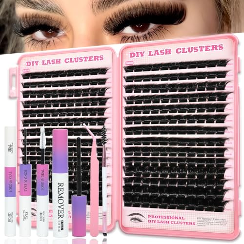 Fluffy Eyelash Clusters Kit - 336 Pcs 200D D Curl Extensions