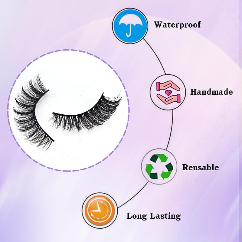 Royaomis D Curl Russian Strip Lashes 12-18mm - 21 Pairs
