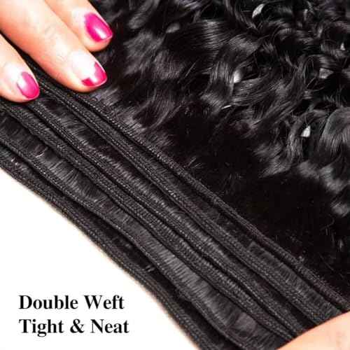Yavida Water Wave Human Hair Bundles Wet and Wavy Bundles Human Hair Brazilian Unprocessed Remy Hair Water Wave Weave Extensions 10 12 14 Inch Natural Black
