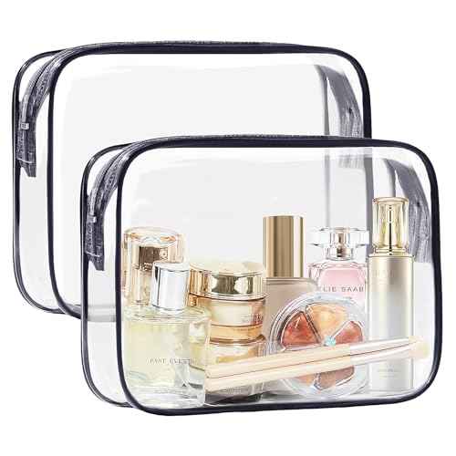COSHAYSOO Clear Makeup Bag Sunscreen Pouch with Letter Patches Summer Beach Essential Stuff Accessories Birthday Christmas Gifts for Women Mom Teacher Nurse