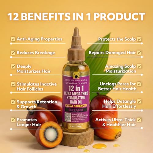 Batana & Natural Oils Hair Growth Formula - 12-in-1 Scalp Oil for Thicker, Healthier Hair