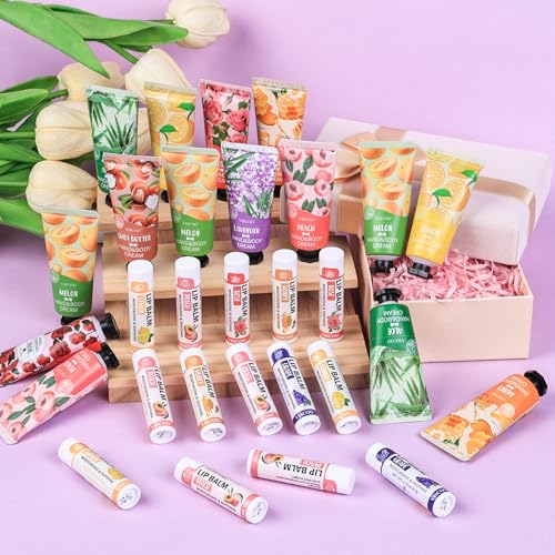 VISCOO Bulk Lip Balm and Hand Cream Gift Set, 16 Pack Party Favors