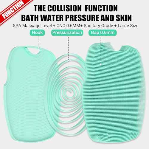 Silicone Body Scrubber - Anti Zinc Infused-Highly Elastic Bristles Exfoliating Body Scrubber for Shower Body,Cellulite Reduction,Blood Circulation - Green