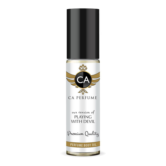 CA Perfume Impression of Playing With Devil For Women Replica Fragrance Body Oil Dupes Alcohol-Free Essential Aromatherapy Sample Travel Size Concentrated Long Lasting Attar Roll-On 0.3 Fl Oz/10ml