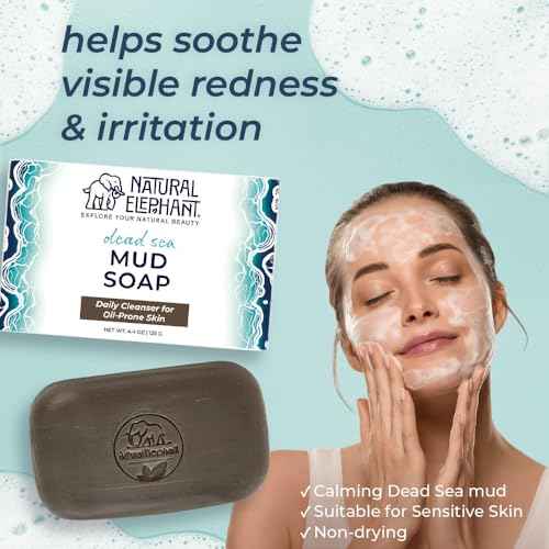 Natural Elephant Dead Sea Mud Soap Bar | Mineral-Rich Face & Body Cleanser with Natural Dead Sea Minerals | 4.4 oz (125 g) Pack of 5