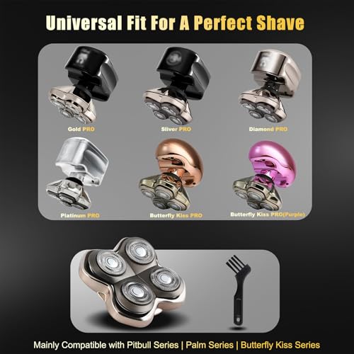 Razor Replacement Blades - for Forte PRO 4 Head Compatible with Skull Shaver Pitbull Pro - for Pitbull Silver Gold PRO SX5 & Palm MX5 & Butterfly Kiss Pro - Bald Men Electric Shavers Accessories