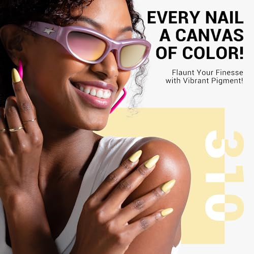 MelodySusie Creamy Yellow Thick Gel Nail Polish 0.5 fl oz - A--Creamy Yellow-310