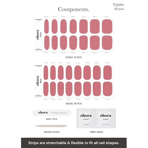 ohora Semi Cured Gel Nail Set of 2 (N Juliet & N Tint Reddish) - Professional Salon-Quality Nail Care