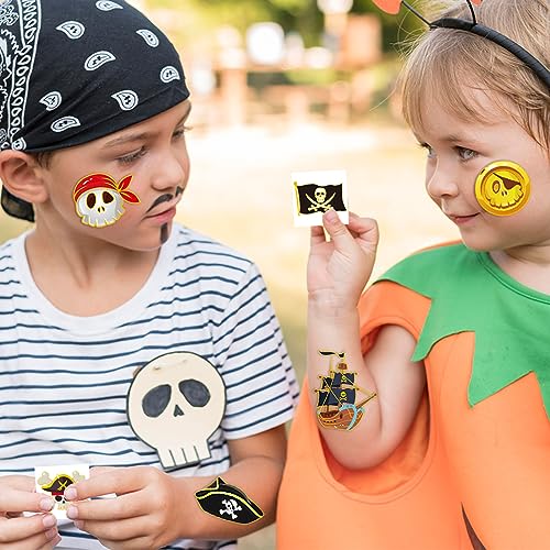 Winthrop 240 Pcs Pirate Temporary Tattoos with Glitter Designs