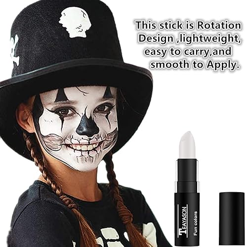 Go Ho 3 Pack Makeup Clown Face Paint Stick Set White Black Red for Halloween & SFX