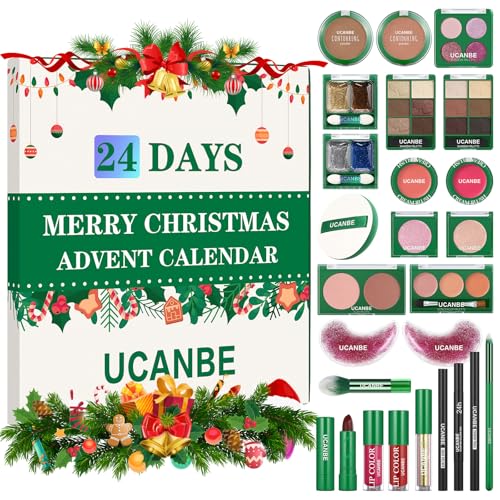 Makeup Advent Calendar 2025, 24 Days Christmas Makeup Gift Set for Adult Women & Teen Girls, UCANBE 2025 Xmas Countdown Calendar Beauty & Cosmetics Holiday Surprise Make Up Gift Kits for Women Full Kit