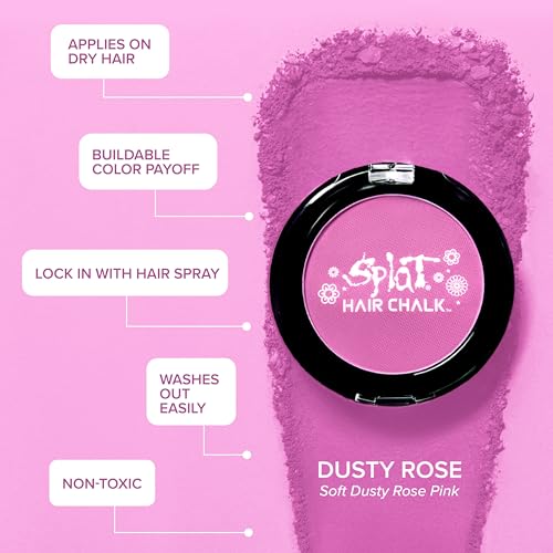 Splat Dusty Rose Hair Chalk - 1 Compact, Vegan & Cruelty-Free
