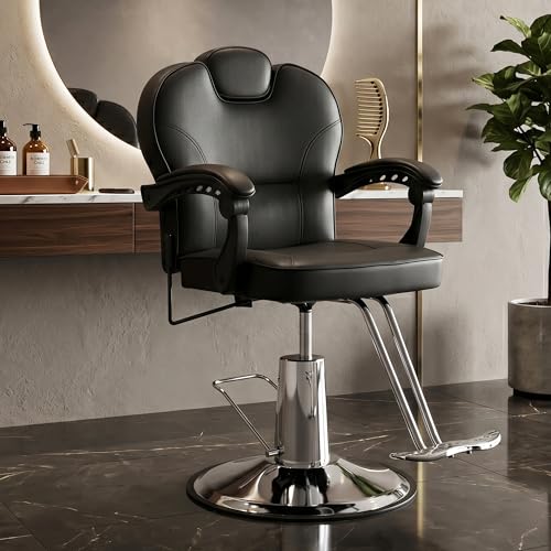 Barber Chair Heavy Duty Hydraulic Pump Salon Chair Black
