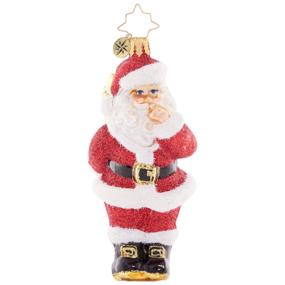 Christopher Radko Hand-Crafted European Glass Christmas Tree Decorative Ornament, Santa's Big Surprise