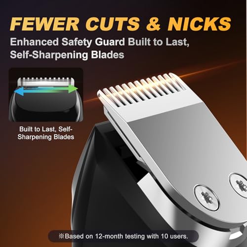 RICAF Beard Trimmer Kit for Men, 15-Piece Cordless Grooming Set