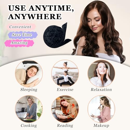 Gwabee 70" No Heat Hair Curlers Set - Soft Velvet Overnight Curls Headband