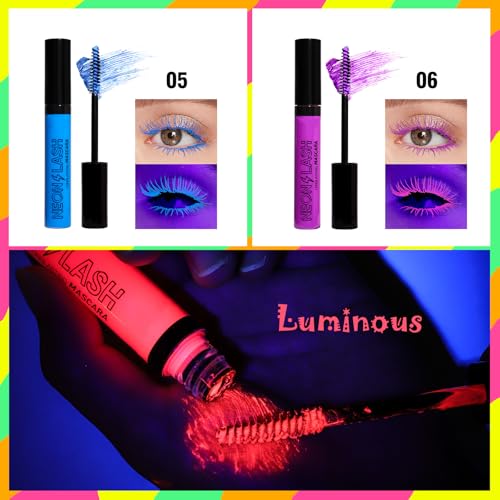 6-Color UV Neon Mascara Set – Waterproof & Long-Lasting