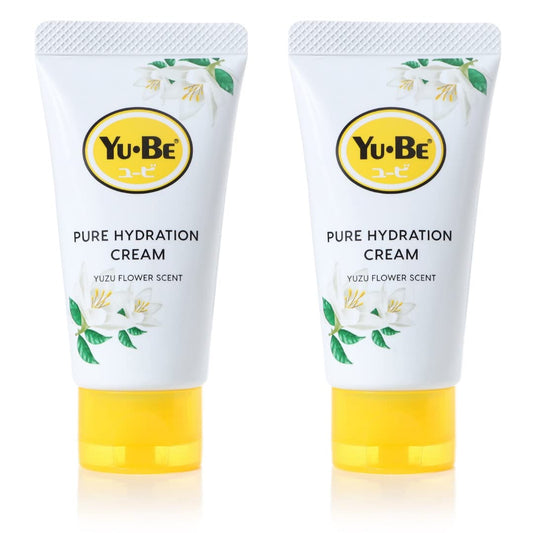 Yu-Be Yuzu Pure Hydration Cream (Duo): Body & Hand Cream - Vegan Skin Care Cream for Sensitive & Dry Skin - Soothing Yuzu Flower Extract - Day & Night Moisturizer- 1.35 Fl Oz