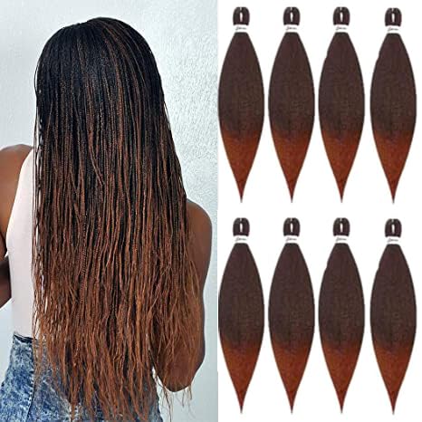 Easy Braid Pre stretched Braiding Hair 28 Inch 3 Packs Jumbo Braiding Hair Synthetic Braiding Hair Extension Twist Braid wigs Hot Water Setting Hair (b1(pack of 8))